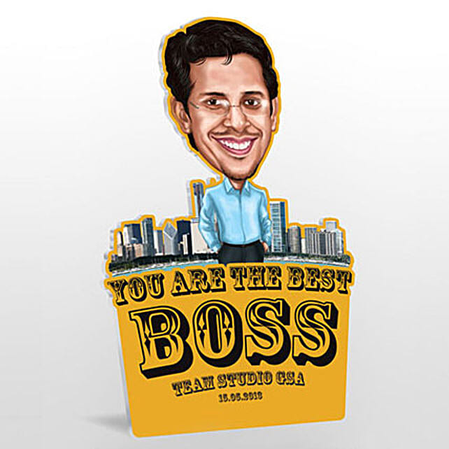 Buy/Send Best Boss Caricature 2D Minime Caricature By FNP Online- FNP