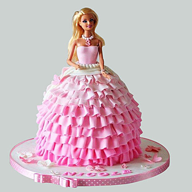 Colourful Barbie Doll Eggless Cake Delivery In Delhi NCR-hanic.com.vn